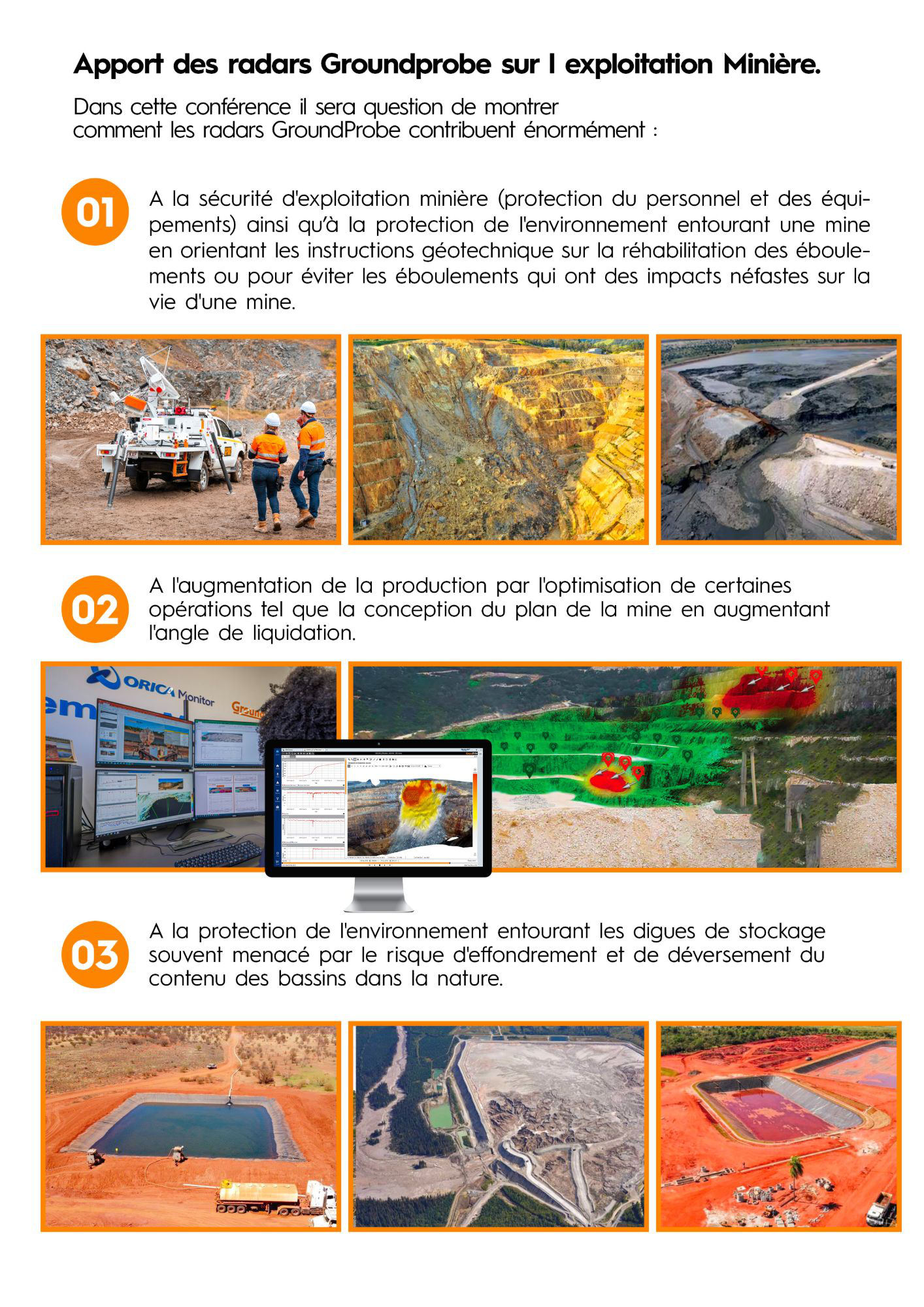 Affiche : apport des radars GroundProbe sur l’exploitation minière Affiche : apport des radars GroundProbe sur l’exploitation minière