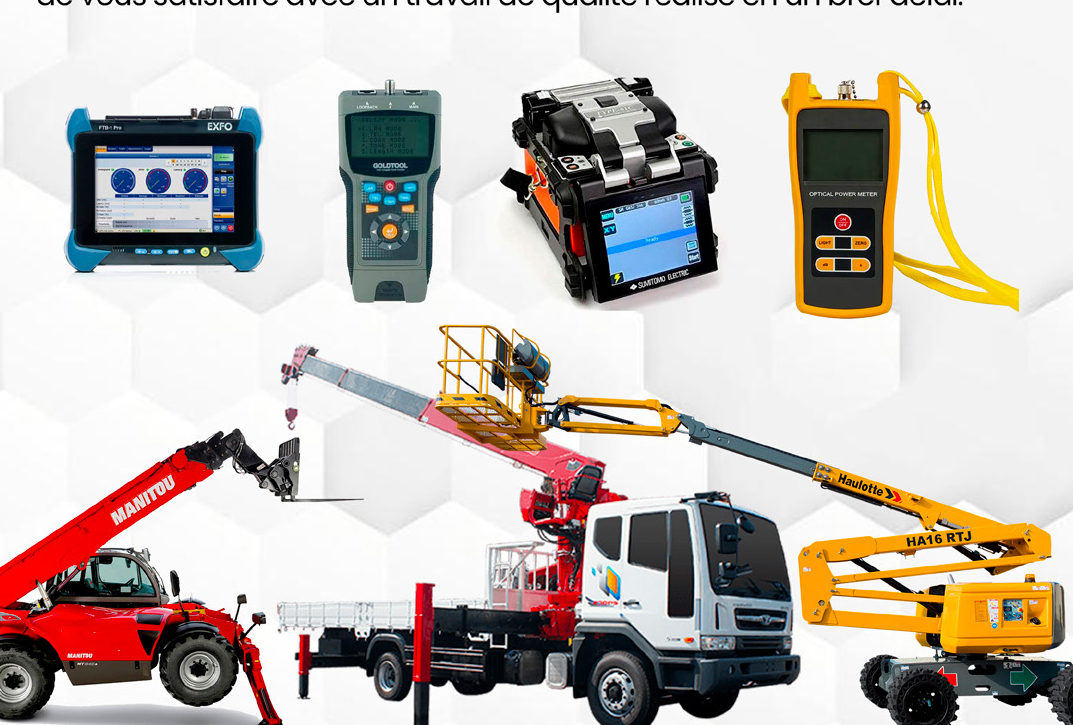 Appareils de mesure, soudeuse de fibre et engins de levage Appareils de mesure, soudeuse de fibre et engins de levage